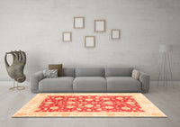 Machine Washable Oriental Orange Traditional Rug, wshabs3432org