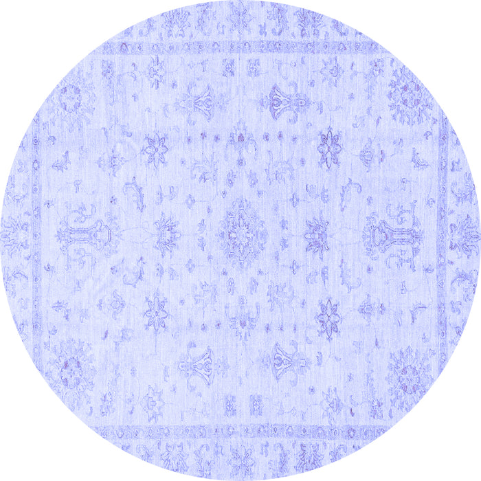 Round Oriental Blue Traditional Rug, abs3433blu