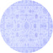 Round Oriental Blue Traditional Rug, abs3433blu