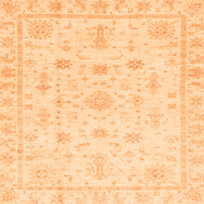 Square Oriental Orange Traditional Rug, abs3433org