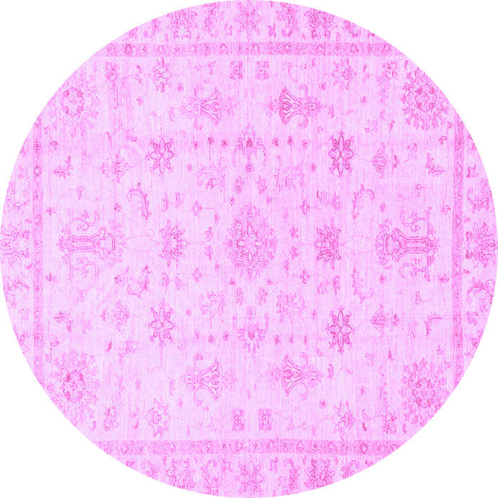 Round Machine Washable Oriental Purple Traditional Area Rugs, wshabs3433pur