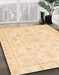 Abstract Sun Yellow Oriental Rug in Family Room, abs3433