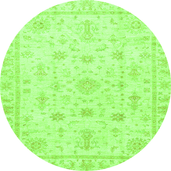 Round Oriental Green Traditional Rug, abs3433grn