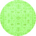 Round Oriental Green Traditional Rug, abs3433grn