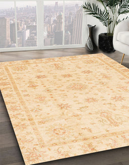 Machine Washable Abstract Sun Yellow Rug in a Family Room, wshabs3433