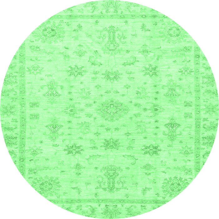 Round Oriental Emerald Green Traditional Rug, abs3433emgrn