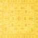 Square Oriental Yellow Traditional Rug, abs3433yw