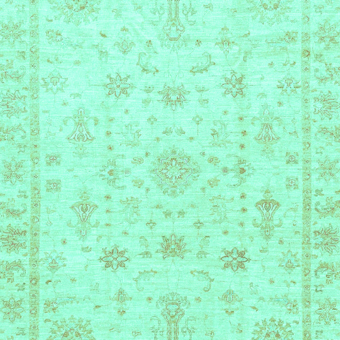 Machine Washable Oriental Turquoise Traditional Area Rugs, wshabs3433turq