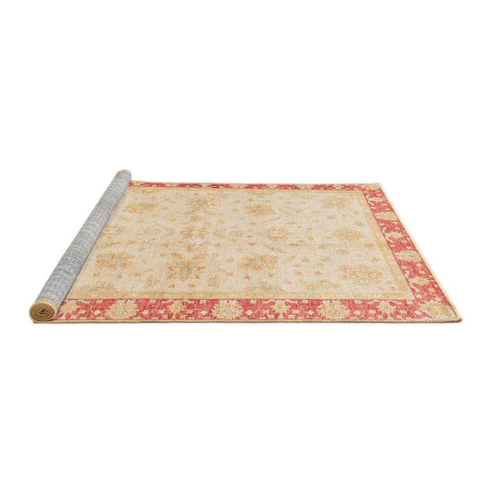 Sideview of Machine Washable Abstract Khaki Gold Rug, wshabs3434