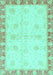 Machine Washable Abstract Turquoise Modern Area Rugs, wshabs3434turq