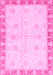 Machine Washable Abstract Pink Modern Rug, wshabs3434pnk