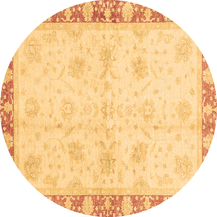 Round Abstract Brown Modern Rug, abs3434brn