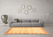 Machine Washable Abstract Brown Modern Rug in a Living Room,, wshabs3434brn