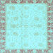 Square Machine Washable Abstract Light Blue Modern Rug, wshabs3434lblu