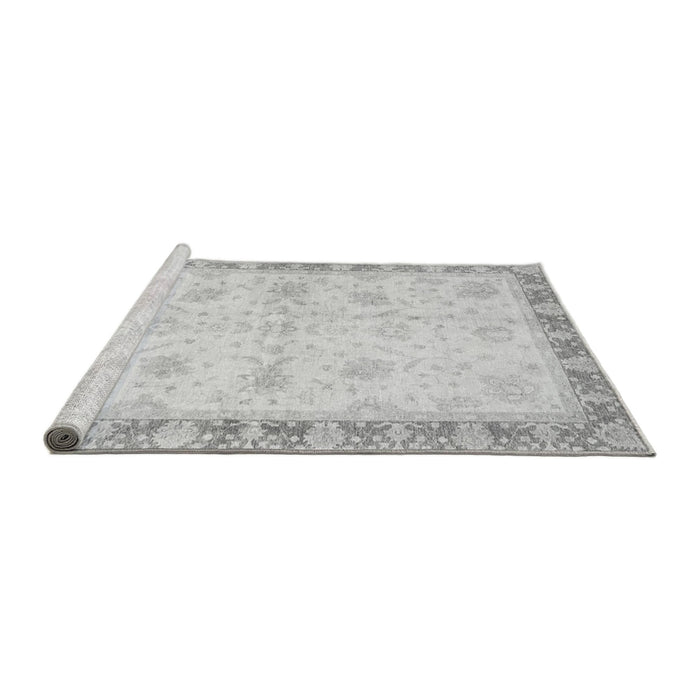 Sideview of Machine Washable Abstract Gray Modern Rug, wshabs3434gry