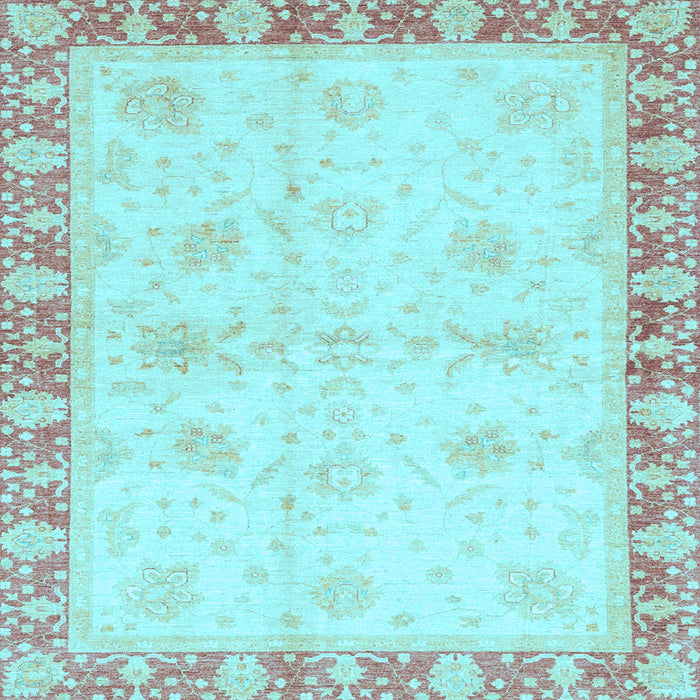 Square Abstract Light Blue Modern Rug, abs3434lblu