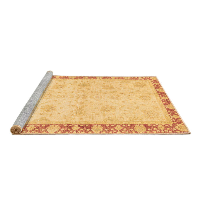 Sideview of Machine Washable Abstract Brown Modern Rug, wshabs3434brn