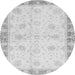 Round Abstract Gray Modern Rug, abs3434gry