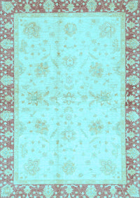 Abstract Light Blue Modern Rug, abs3434lblu