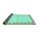 Sideview of Abstract Turquoise Modern Rug, abs3434turq