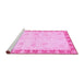 Sideview of Machine Washable Abstract Pink Modern Rug, wshabs3434pnk