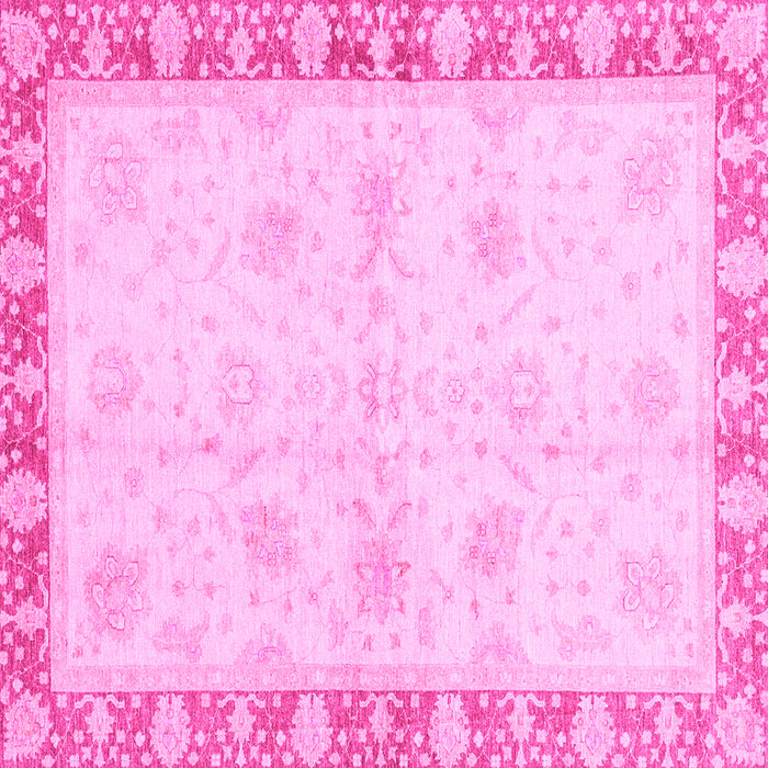 Square Machine Washable Abstract Pink Modern Rug, wshabs3434pnk