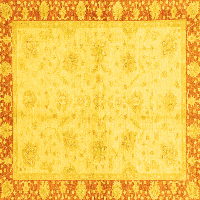 Square Abstract Yellow Modern Rug, abs3434yw