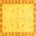 Square Abstract Yellow Modern Rug, abs3434yw