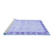 Sideview of Machine Washable Abstract Blue Modern Rug, wshabs3434blu