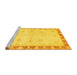 Sideview of Machine Washable Abstract Yellow Modern Rug, wshabs3434yw