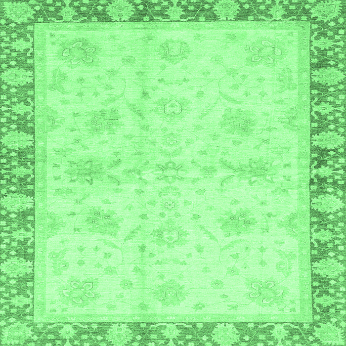 Square Abstract Emerald Green Modern Rug, abs3434emgrn