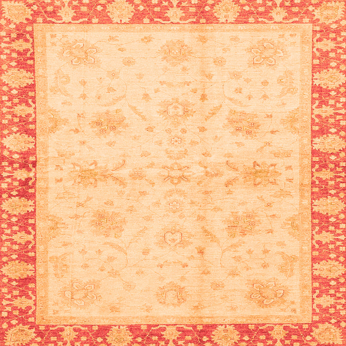Square Abstract Orange Modern Rug, abs3434org