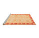 Sideview of Machine Washable Abstract Orange Modern Area Rugs, wshabs3434org