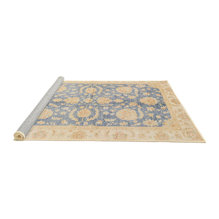 Sideview of Machine Washable Abstract Sage Green Rug, wshabs3435