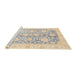 Sideview of Machine Washable Abstract Sage Green Rug, wshabs3435