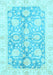 Machine Washable Oriental Light Blue Traditional Rug, wshabs3435lblu