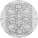 Round Oriental Gray Traditional Rug, abs3435gry