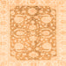 Square Machine Washable Oriental Orange Traditional Area Rugs, wshabs3435org