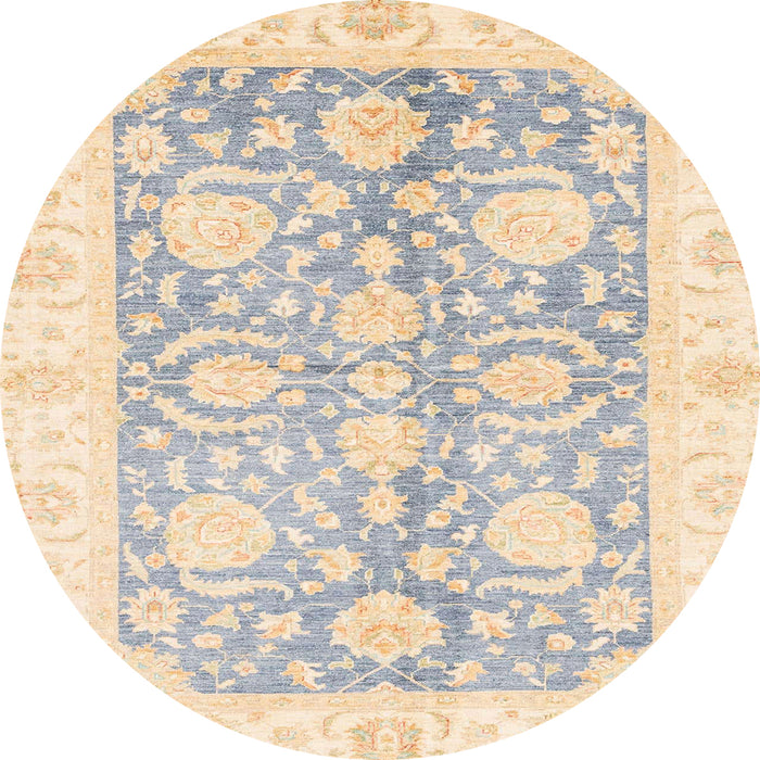 Round Machine Washable Abstract Sage Green Rug, wshabs3435