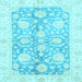 Square Oriental Light Blue Traditional Rug, abs3435lblu