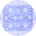 Round Oriental Blue Traditional Rug, abs3435blu