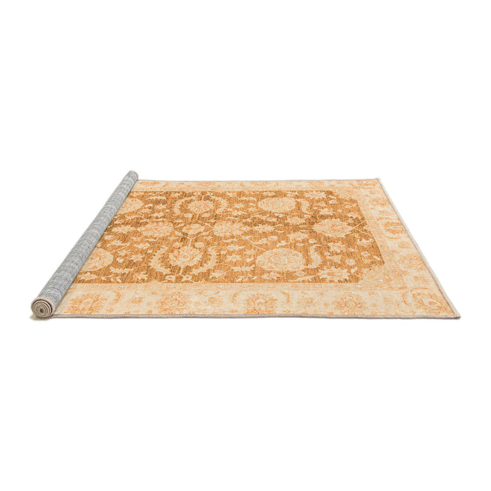 Sideview of Machine Washable Oriental Orange Traditional Area Rugs, wshabs3435org
