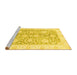 Sideview of Machine Washable Oriental Yellow Traditional Rug, wshabs3435yw