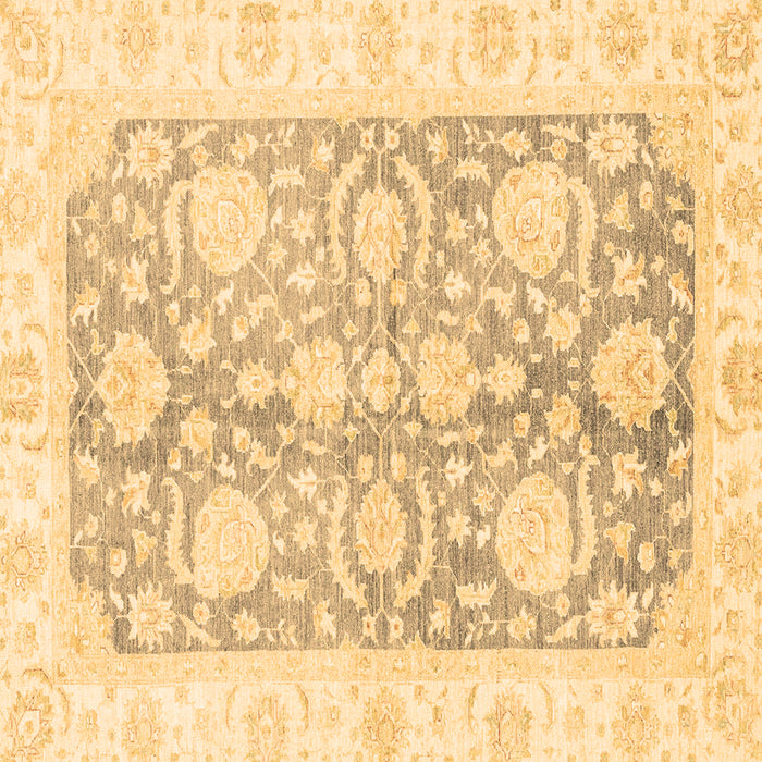 Square Oriental Brown Traditional Rug, abs3435brn