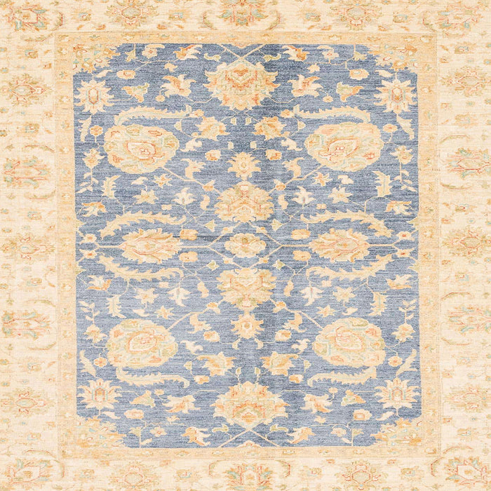 Square Abstract Sage Green Oriental Rug, abs3435