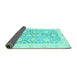 Sideview of Oriental Turquoise Traditional Rug, abs3435turq