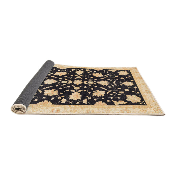 Sideview of Abstract Brown Gold Oriental Rug, abs3436