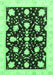 Machine Washable Oriental Emerald Green Traditional Area Rugs, wshabs3436emgrn