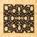 Square Machine Washable Oriental Brown Traditional Rug, wshabs3436brn