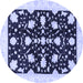 Round Oriental Blue Traditional Rug, abs3436blu
